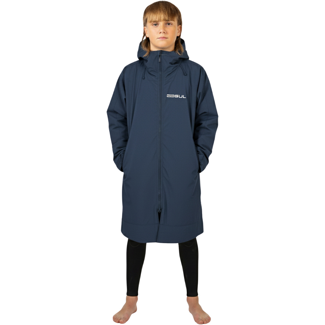 2025 Gul Junior Revorobe Long Sleeve Changing Robe AC0135-C6 - Navy / Grey